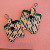 Pineapples/Stripes Sanitizer Bottle and Holder
