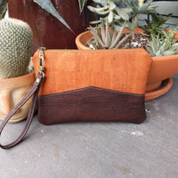 cinnamon & brown Cork Clutch