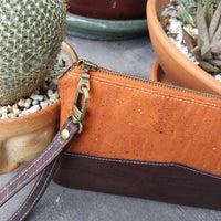 cinnamon & brown Cork Clutch