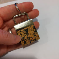 Brown Crackle, Green EC Cork Key Ring