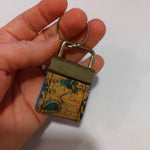 Blue Flowers, Blue EC Cork Key Ring
