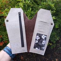 Brown/gold/gray Coffin Wallet