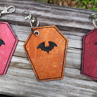 bat coffin bag tag/key fob