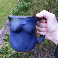 Female form, blue glaze Mug
