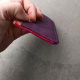 Purple/feathers Card Wallet