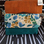 Roses, teal Wax Canvas Hipster