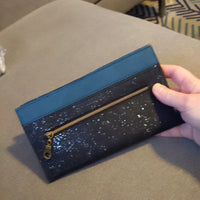 Blue Metallic, Bloom Slender Wallet
