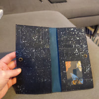 Blue Metallic, Bloom Slender Wallet