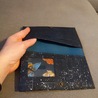 Blue Metallic, Bloom Slender Wallet