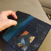 Blue Metallic, Bloom Slender Wallet