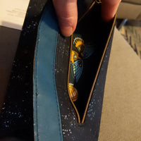 Blue Metallic, Bloom Slender Wallet