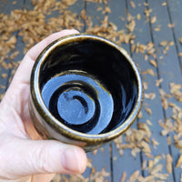 Green shimmer circles bowl 3/22