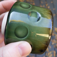 Green shimmer circles bowl 3/22