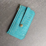 aqua & gold cork Purse pal