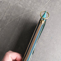 aqua & gold cork Purse pal