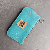 aqua & gold cork Purse pal