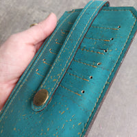 aqua & gold cork Purse pal