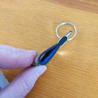 Blue Flowers, w/ EC Cork Key Ring