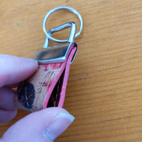 Feathers (1) Pink EC Cork Key Ring
