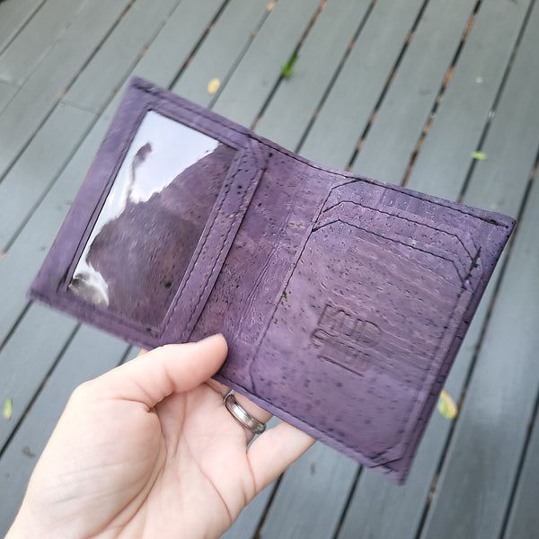 Eggplant Slim Cork Wallet