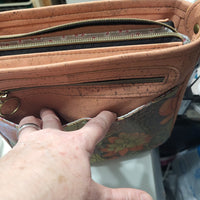Terracotta Orange & Succulent Cork, Gaia crossbody Bag