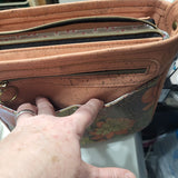 Terracotta Orange & Succulent Cork, Gaia crossbody Bag