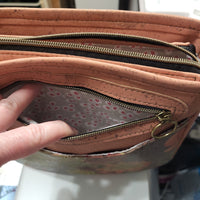 Terracotta Orange & Succulent Cork, Gaia crossbody Bag