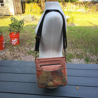Terracotta Orange & Succulent Cork, Gaia crossbody Bag