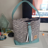 Stephie Shoulder Bag, Sileather and Canvas
