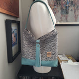 Stephie Shoulder Bag, Sileather and Canvas