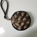 Skulls , Mini Magda, vinyl, Round wristlet