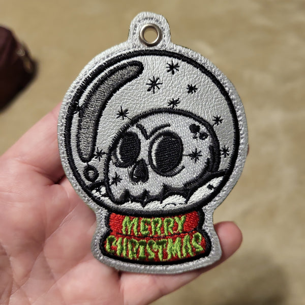 Snow Globe Skull Ornament