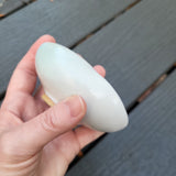 Blue Glass, White flattened sides Bowl