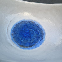 Blue Glass, White flattened sides tray