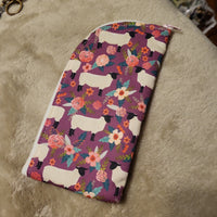 Sheep & Flowers -Sunglass Case