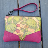 Prickly Pear/Fuschia, Cork Clutch