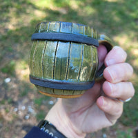 Green, itty bitty Barrel Mug