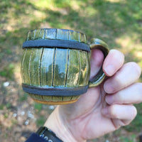 Green, itty bitty Barrel Mug