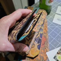 Spots & Teal "Jaguars" Slim Cork Wallet