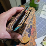 Spots & Teal "Jaguars" Slim Cork Wallet