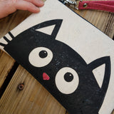 Custom-Made Peeking Cat Cork Clutch