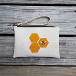 Bee & White Cork Clutch