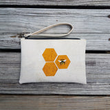 Bee & White Cork Clutch