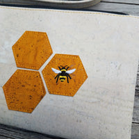 Bee & White Cork Clutch