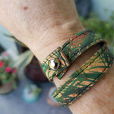 Peacock Feathers/Ocean Cork Wrap Bracelet - SM