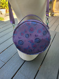 Roses, vinyl, Round Crossbody Bag