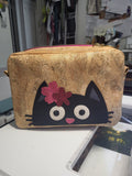 Cat on Natural & Gold Fleck Cork, Lilia Bag