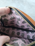 COOS/brown/blue Vinyl, itty bitty Bowler Bag