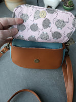 COOS/brown/blue Vinyl, itty bitty Bowler Bag