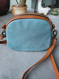 COOS/brown/blue Vinyl, itty bitty Bowler Bag